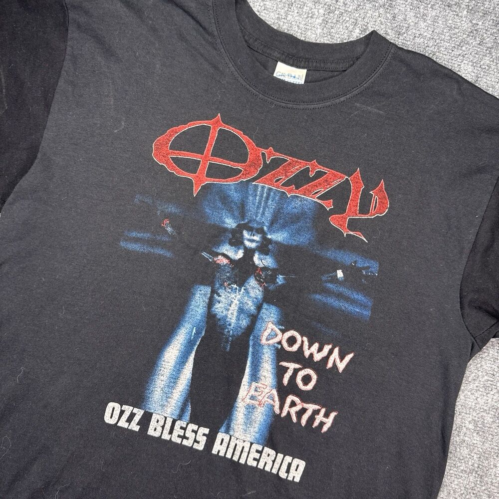 Vintage Ozzy Osbourne Shirt Down To Earth Merry Mayhem Tour 2001 Rob Zombie L
